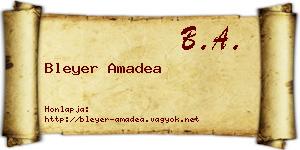 Bleyer Amadea névjegykártya